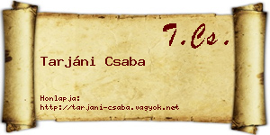Tarjáni Csaba névjegykártya